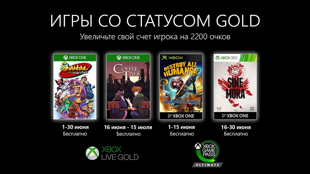 Названы бесплатные игры для подписчиков Xbox Live Gold в июне