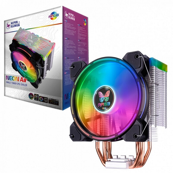 Процессорная система охлаждения Super Flower Neon 122 украшена 40 светодиодами