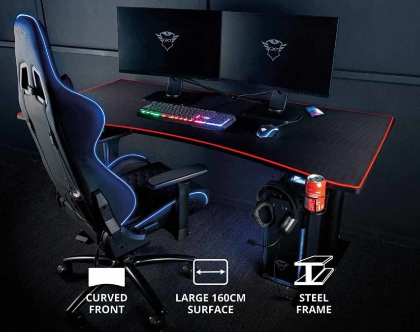 Trust представляет игровой стол GXT 1190 XXL Magnicus Gaming Desk с беспроводной зарядкой