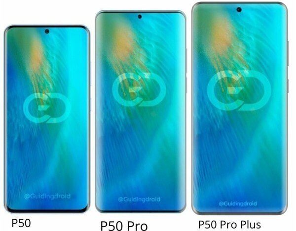 Huawei P50, P50 Pro и P50 Pro Plus вместе на одном рендере Huawei P50, P50 Pro и P50 Pro Plus вместе на одном рендере