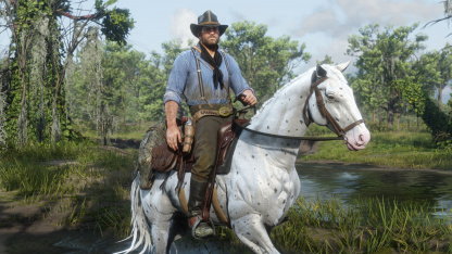 В Red Dead Redemption 2 лошадь может «задушить» NPC В Red Dead Redemption 2 лошадь может «задушить» NPC