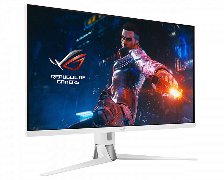 Корпус и подставка монитора Asus ROG Swift PG329Q-W окрашены в белый цвет